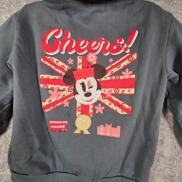 Disney Union Jack Minnie Mouse  Hoodie Sweatshirt U.K. Pavilion Women's Size M - Picture 5 of 7